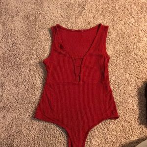 Burgundy bodysuit